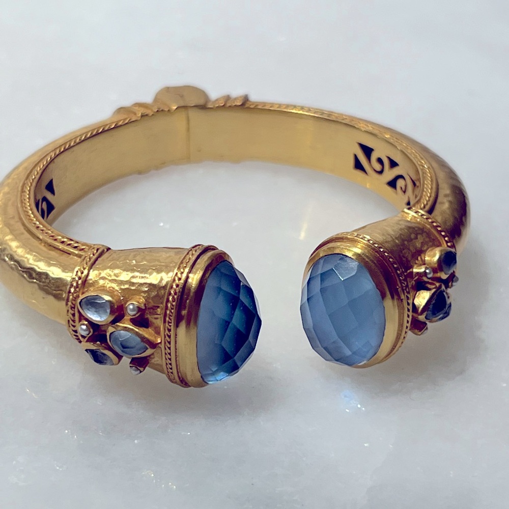 Julie Vos- Cassis Cuff in Iridescent Chalcedony Blue